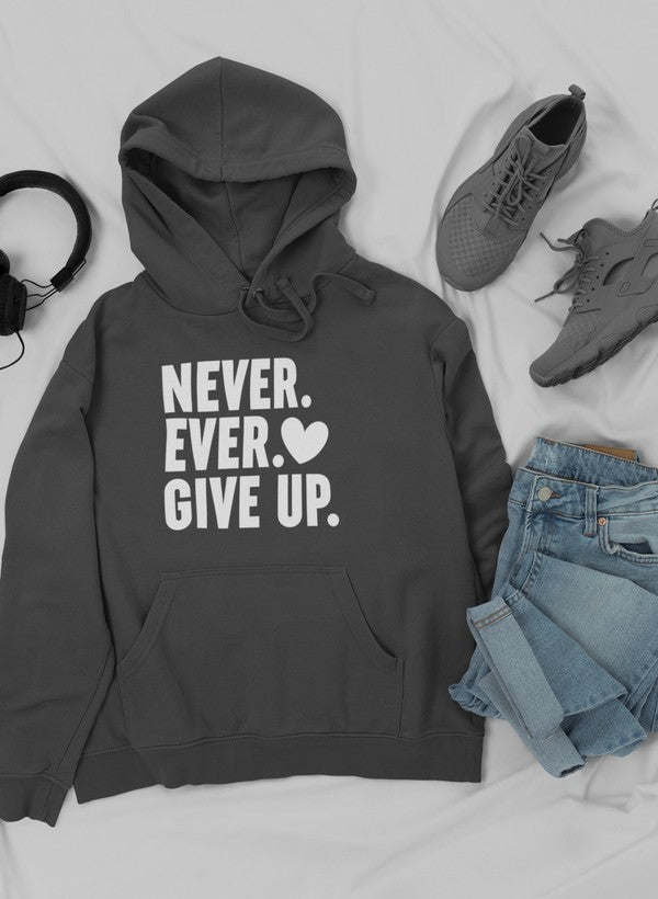 Never Ever Give Up Hoodie - Renee Lane Company