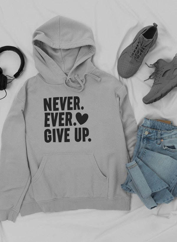 Never Ever Give Up Hoodie - Renee Lane Company