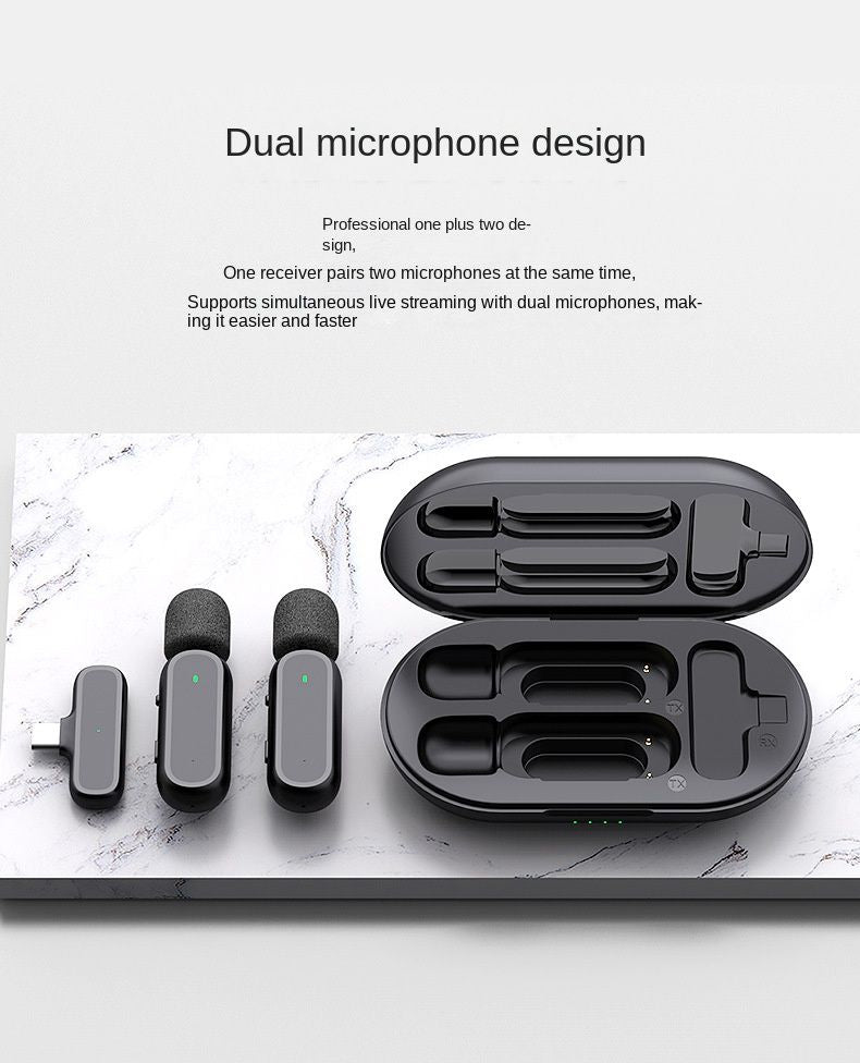 New K60 Intelligent Noise Reduction Wireless Lavalier Microphone 2.4G Charging Chamber Mini Live Reverberation Microphone - Renee Lane Company
