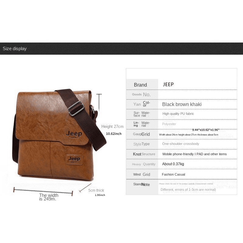 New Vertical Casual Briefcase Men's Business Document Bag Messenger Bag Shoulder Bag Card Bag Wallet - Renee Lane Company