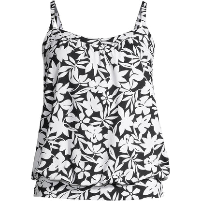New black and white printed women's split type Tankini set with conservative style, covering the belly and showing off thinness - Renee Lane Company