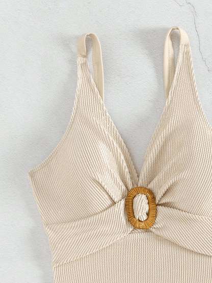New sexy one-piece women's swimsuit covers the belly and makes you look slimmer, with a V-neck that exudes a sense of luxury - Renee Lane Company