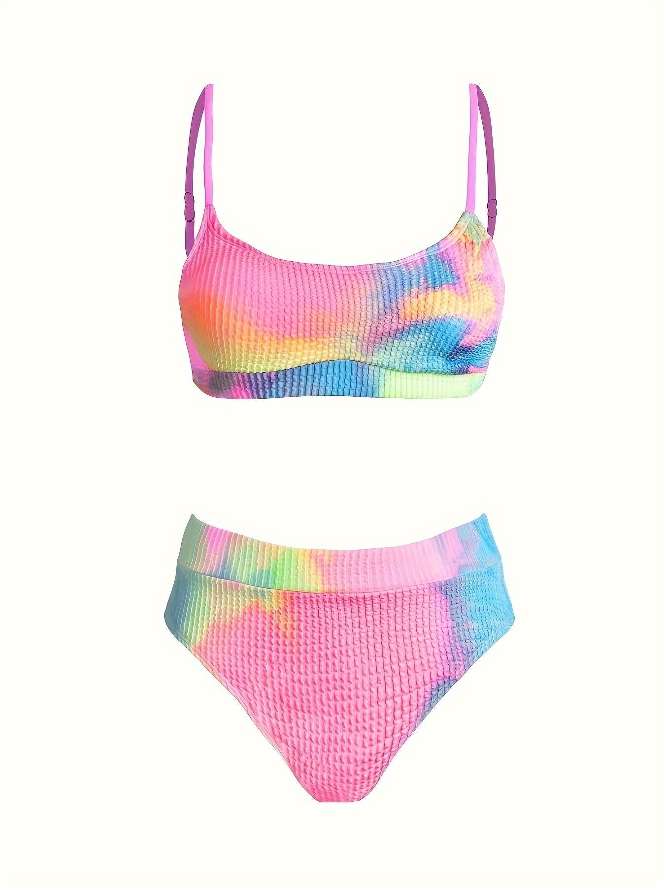 New women's tie dye rainbow bikini two-piece swimsuit set, sexy and fresh style - Renee Lane Company