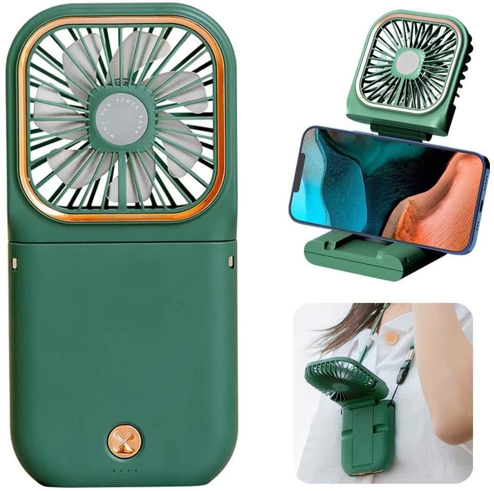 Newly Portable Hands Free Neck Multi-purpose 3 in1 Rechargeable Foldable Mini Cooler Folding Usb Electric Power Fans - Renee Lane Company