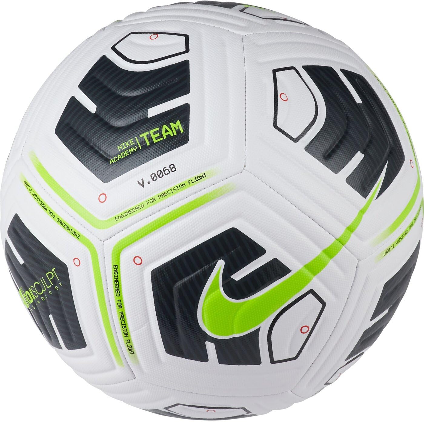 Nike Academy - Team Fußball Ball 5 White / Black / Volt - Renee Lane Company