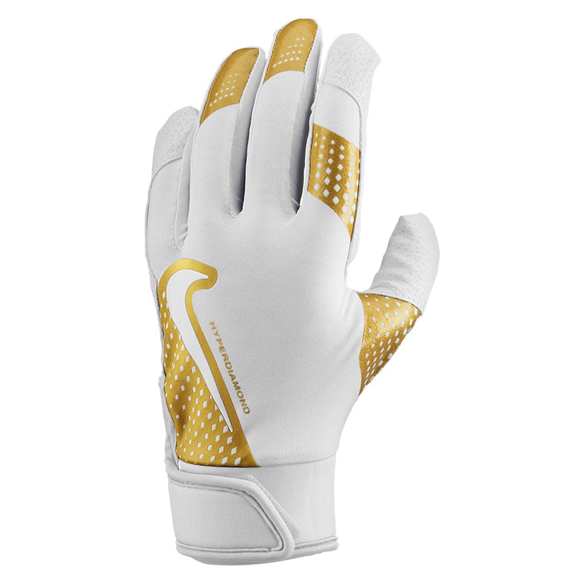 Nike Adult Hyperdiamond 2.0 Batting Gloves White | Gold | White Medium - Renee Lane Company
