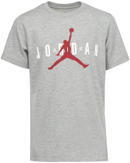 Nike Air Jordan Big Boys (8-20) Short-Sleeve Jumpman T-Shirt Jordan (Grey/White/Red Jumpman Medium) - Renee Lane Company