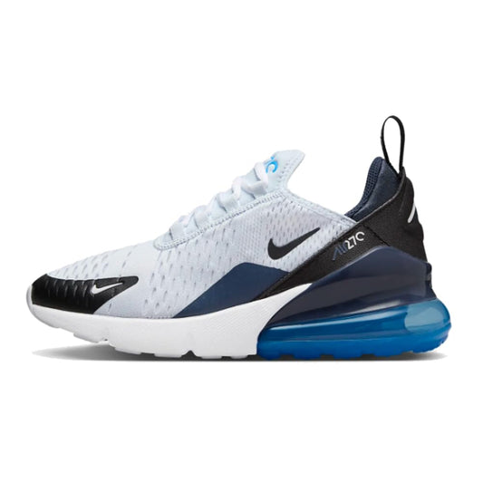 Nike Air Max 270 Big Kids Shoes (943345-033 Football Grey/Thunder Blue/Photo Blue/Black) Size 5 - Renee Lane Company