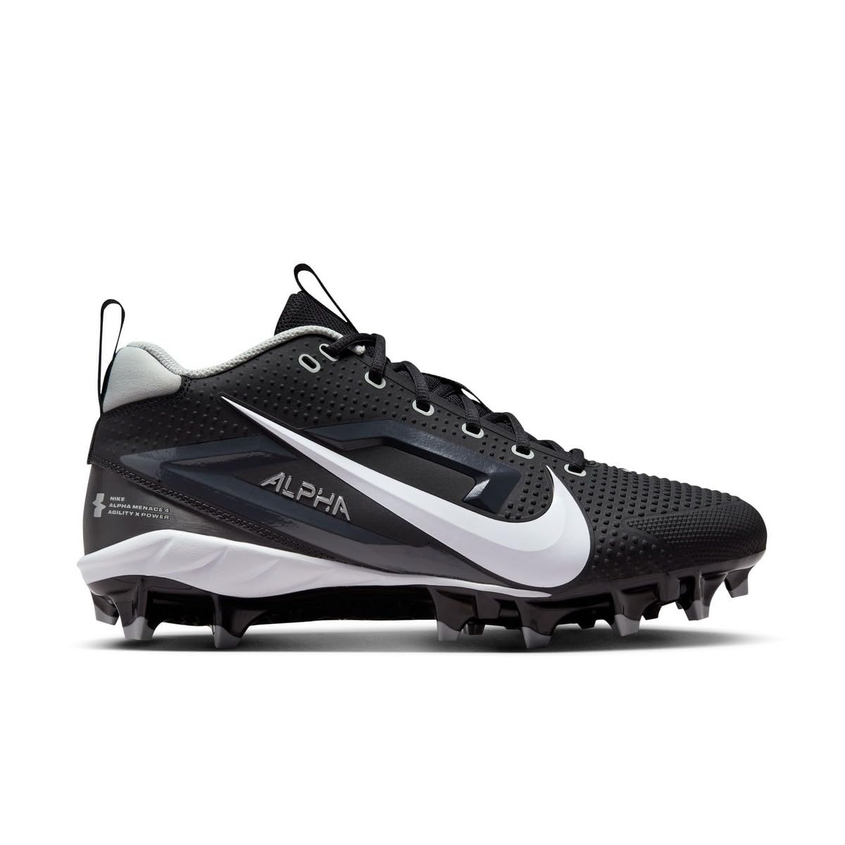 Nike Alpha Menace 4 Varsity Molded Football Cleats SZ 8 Black | White - Renee Lane Company