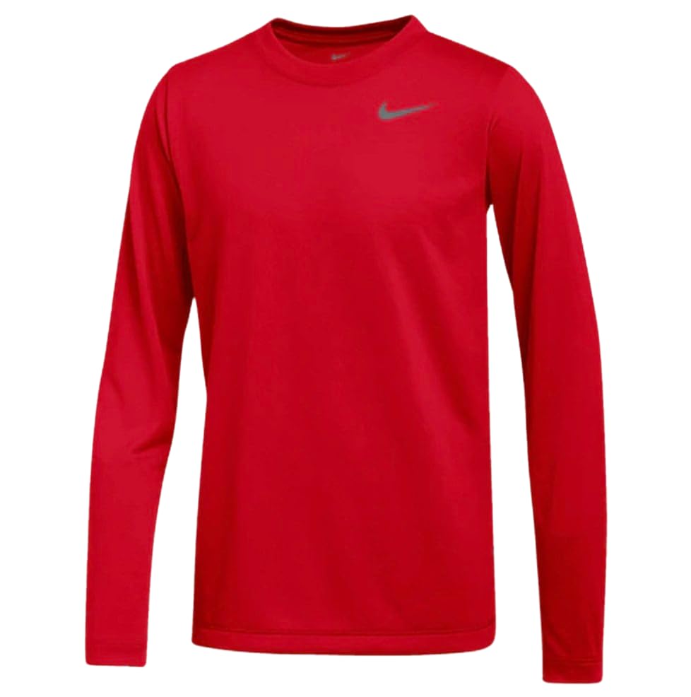 Nike Boys Legend Long Sleeve Athletic T-Shirt (US Alpha Medium Regular University Red) - Renee Lane Company