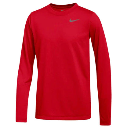 Nike Boys Legend Long Sleeve Athletic T-Shirt (US Alpha Medium Regular University Red) - Renee Lane Company