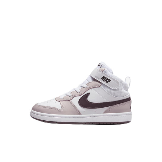 Nike Court Borough Mid 2 Little Kids Shoes (CD7783-118 White/Platinum Violet/Burgundy Crush) Size 1 - Renee Lane Company