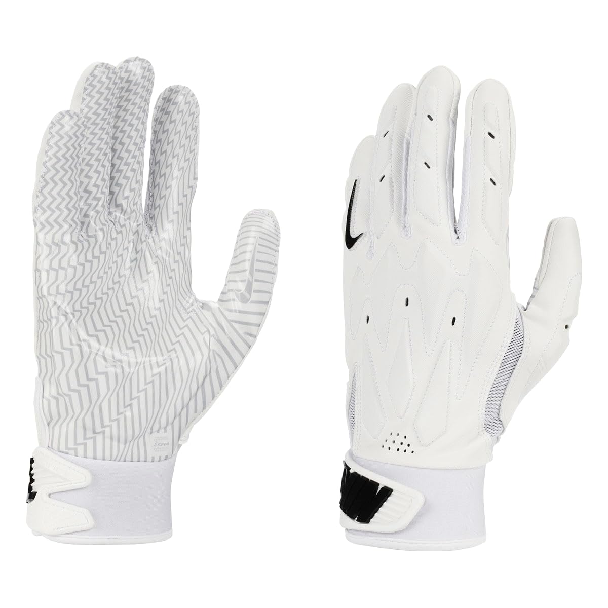 Nike D-Tack 7.0 Lineman Football Gloves (White | White | Black XX-Large) - Renee Lane Company