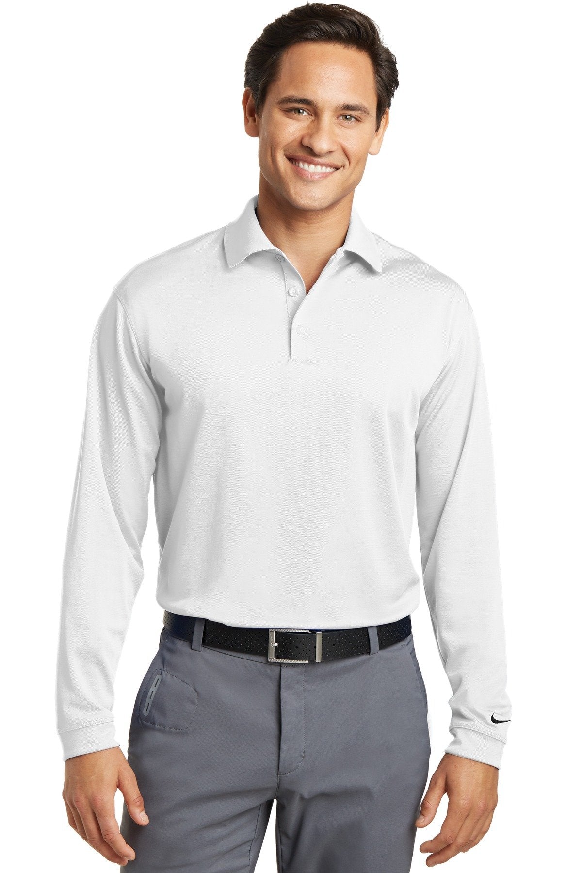 Nike Golf Long Sleeve Dri-FIT Stretch Tech Polo White Medium - Renee Lane Company