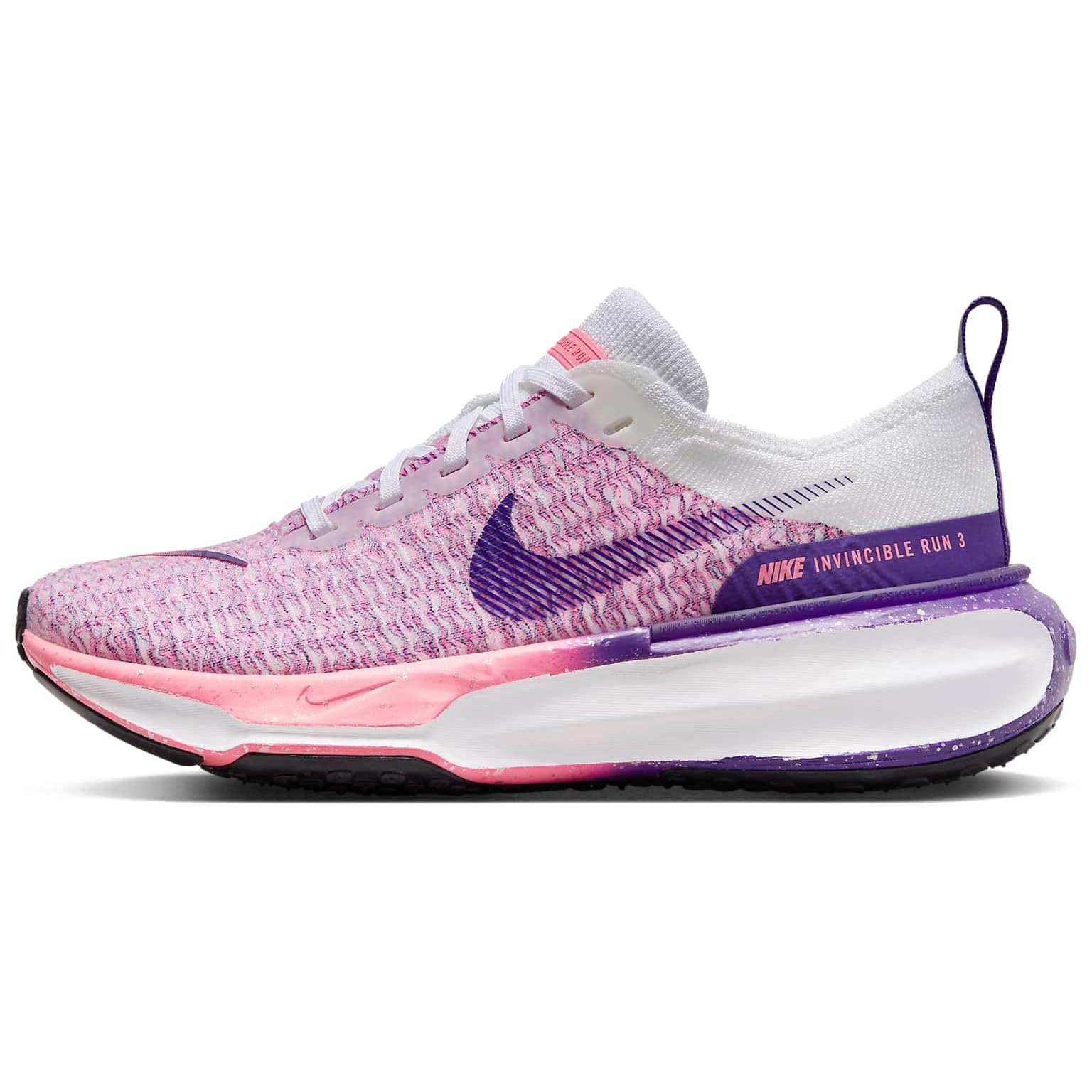 Nike Invincible 3 Womens Road Running Shoes (FQ8766-100 White/Coral Chalk/Metallic Silver/Court Purple) Size 10 - Renee Lane Company