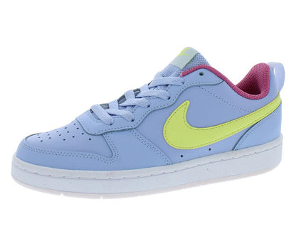 Nike Kids Court Borough Low 2 Sneakers Cobalt Bliss/Lt Lemon Twist 4 M US - Renee Lane Company