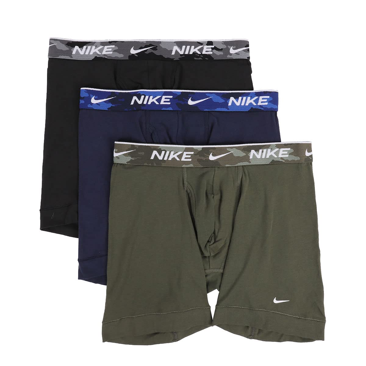 Nike Men`s Everyday Cotton Stretch Boxer Briefs 3 Pack (Large Olive(KE1107)/N_G) - Renee Lane Company