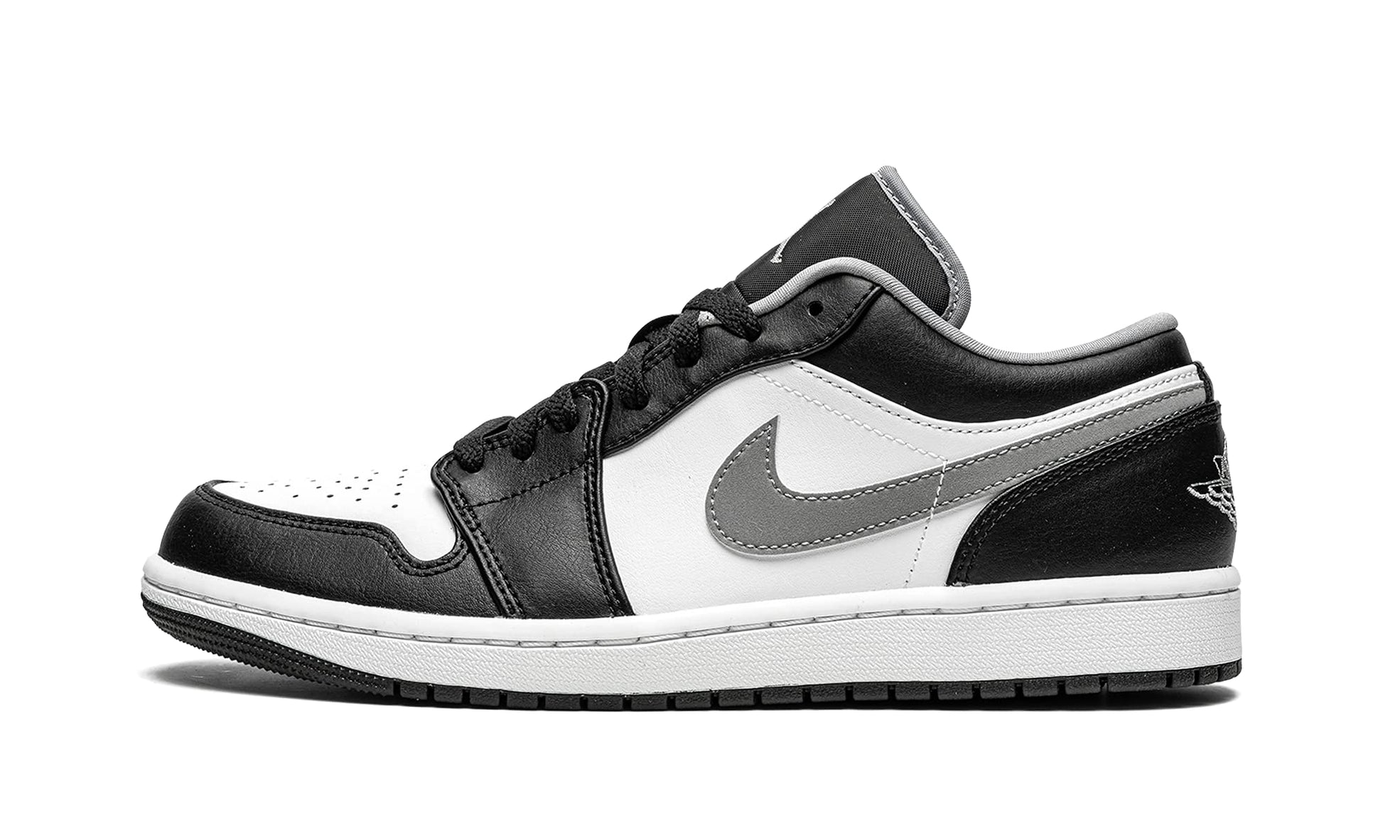 Nike Mens Air Jordan 1 Low Black/Particle Grey Black/Particle Grey/White 12 - Renee Lane Company