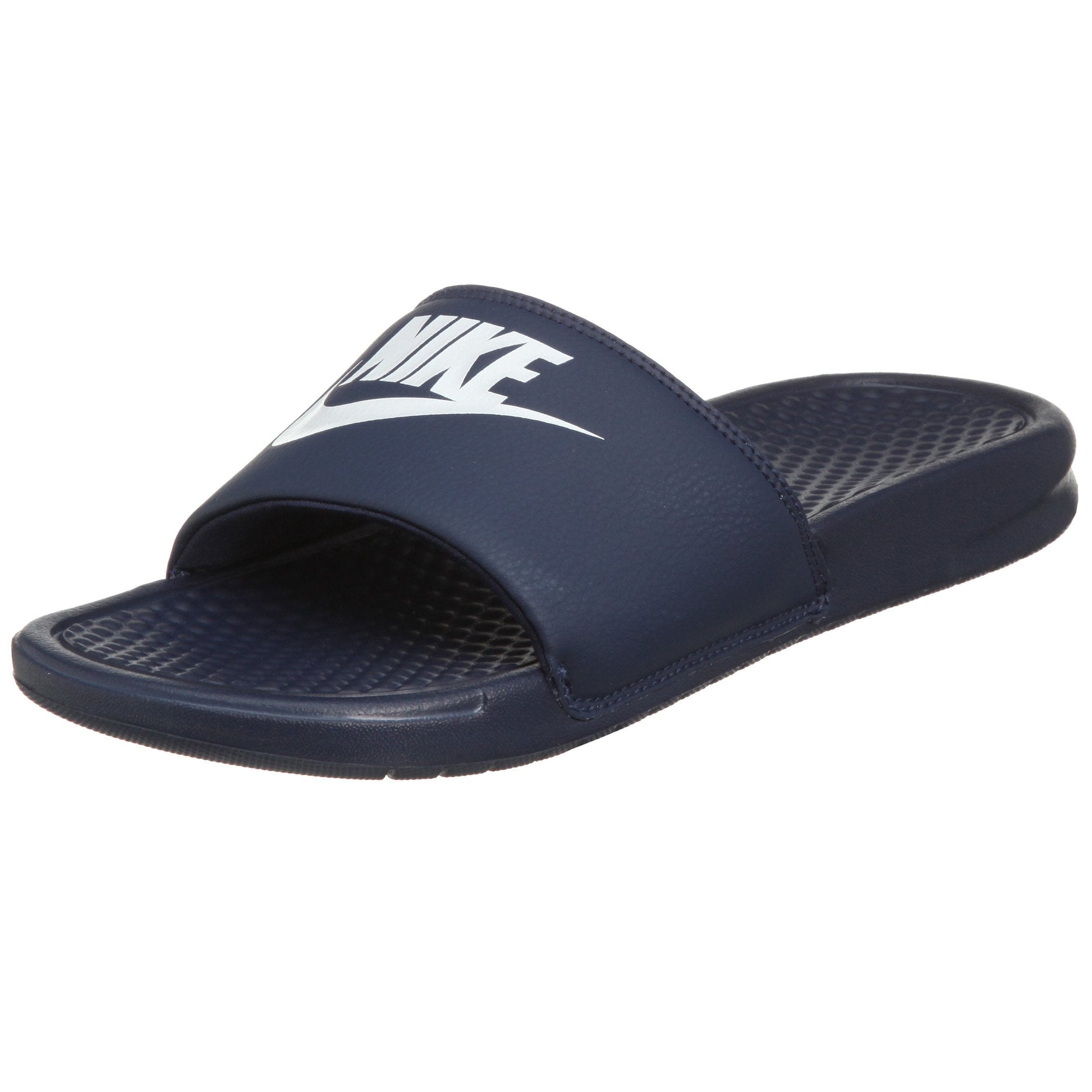 Nike Mens Benassi Just Do It Athletic Sandal Midnight Navy/White/Midnight Navy 12 D US - Renee Lane Company