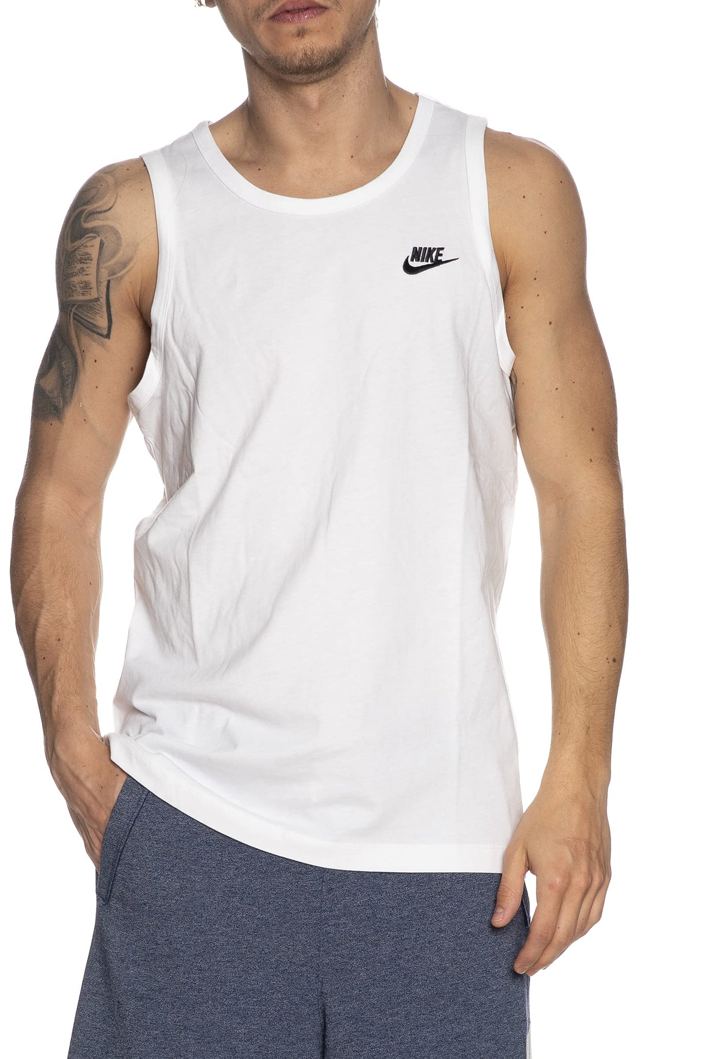 Nike Mens Club Tank Top (XX-Large White/Black) - Renee Lane Company