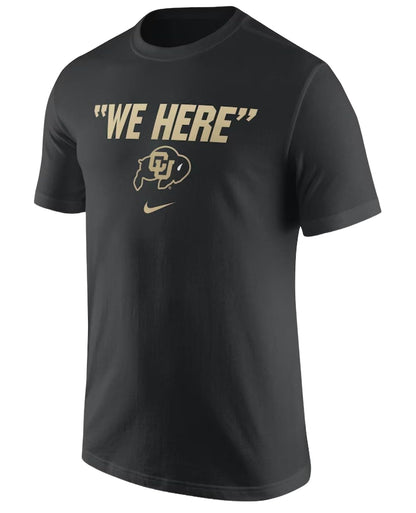 Nike Mens Colorado Buffaloes We Here T-Shirt (US Alpha Large Regular Regular Black) - Renee Lane Company