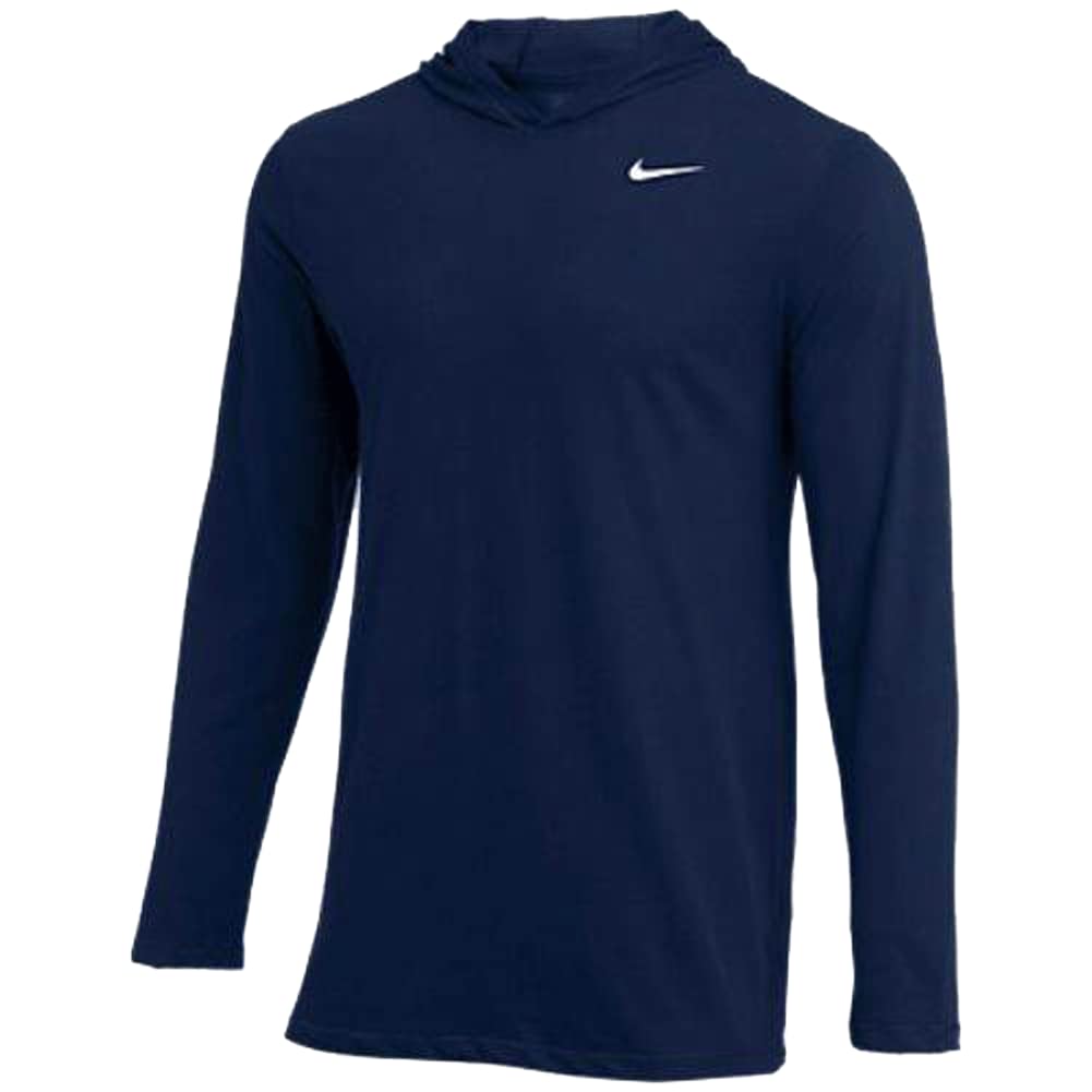 Nike Mens Dry Long Sleeve Hood Tee College Navy Size Medium - Renee Lane Company