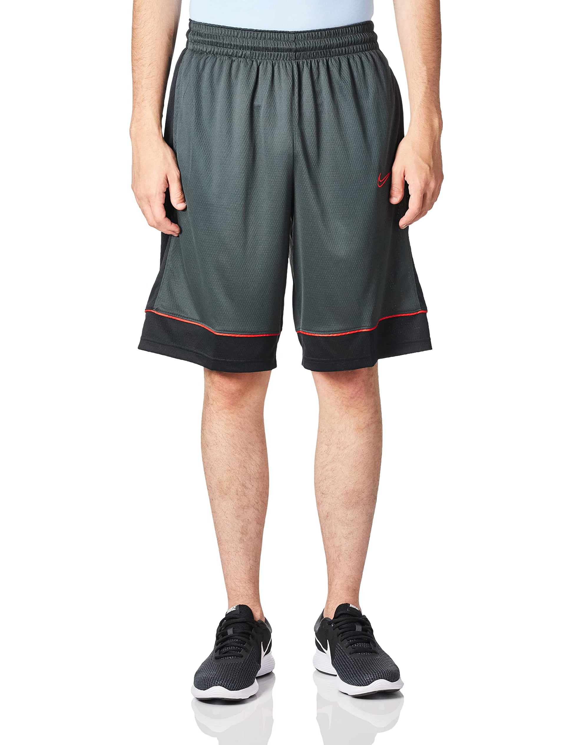 Nike Mens Fastbreak Basketball 11 in Shorts Dk Smoke Grey/Black/University Red Medium - Renee Lane Company