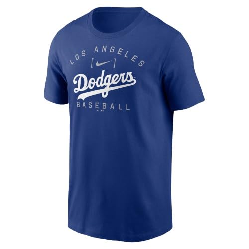 Nike Mens MLB Home Team Athletic Arch T-Shirt (US Alpha Large Regular Regular Blue Los Angeles Dodgers) - Renee Lane Company