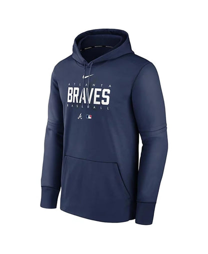 Nike Mens MLB Pre Game Therma Hoodie (US Alpha Medium Regular Regular Navy Atlanta Braves) - Renee Lane Company