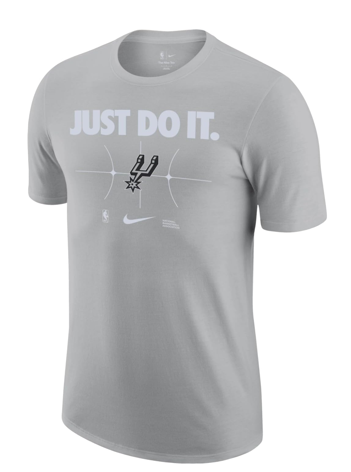 Nike Mens NBA Essential Just Do It T-Shirt (US Alpha Large Regular Regular Grey San Antonio Spurs) - Renee Lane Company