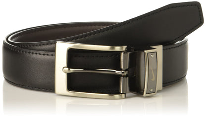 Nike Mens Swoosh Laser Loop Reversible Belt Black/Brown 42 - Renee Lane Company