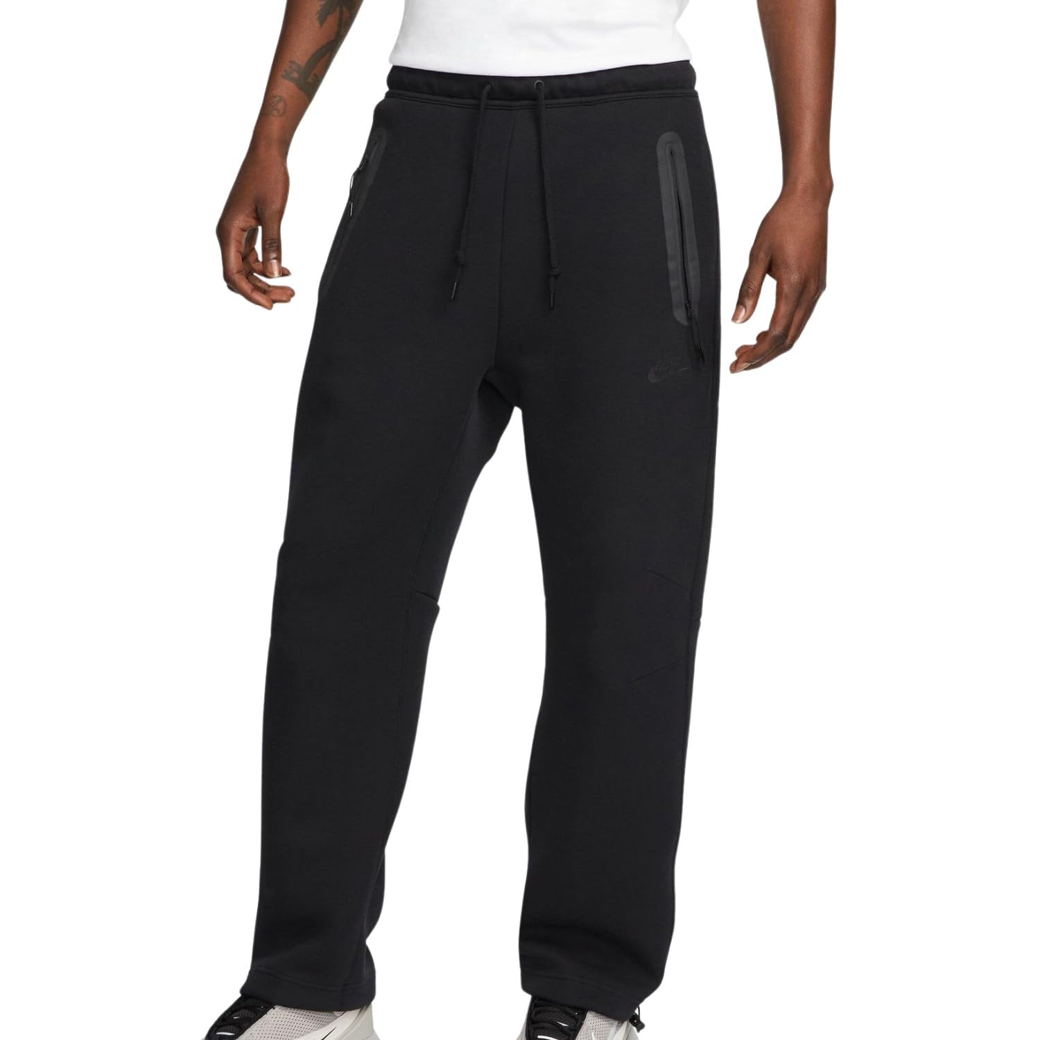 Nike Sportswear Tech Fleece Mens Open-Hem Sweatpants (Black/Black FB8012-010) Size Large - Renee Lane Company