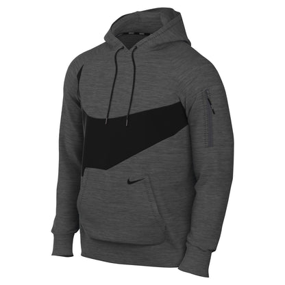 Nike Therma-FIT Mens Pullover Fitness Hoodie (Small Charcoal Heather/Dark Smoke) - Renee Lane Company