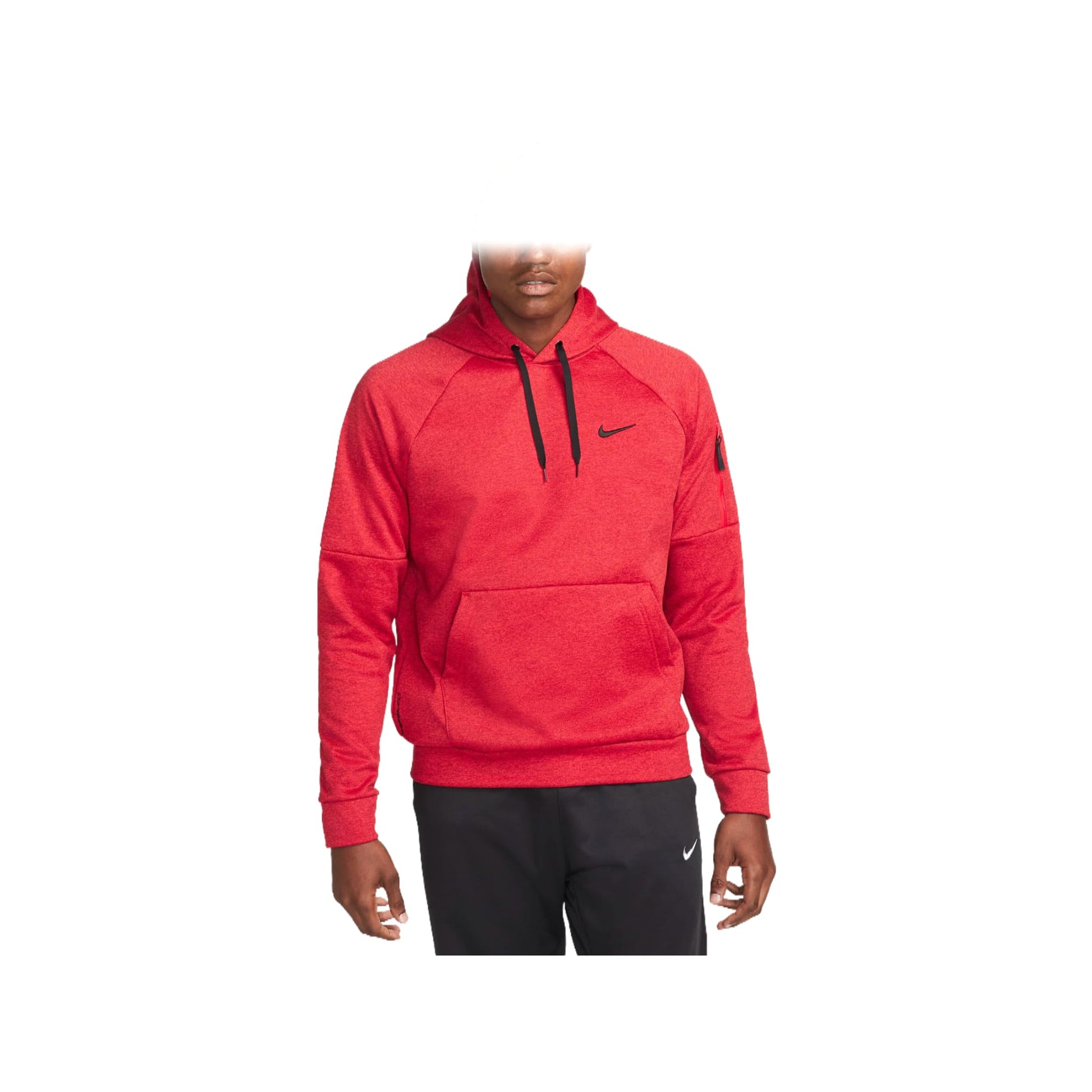 Nike Therma-FIT Mens Pullover Fitness Hoodie (US Alpha Large Regular Regular Team Red/Heather/University Red/Black) - Renee Lane Company