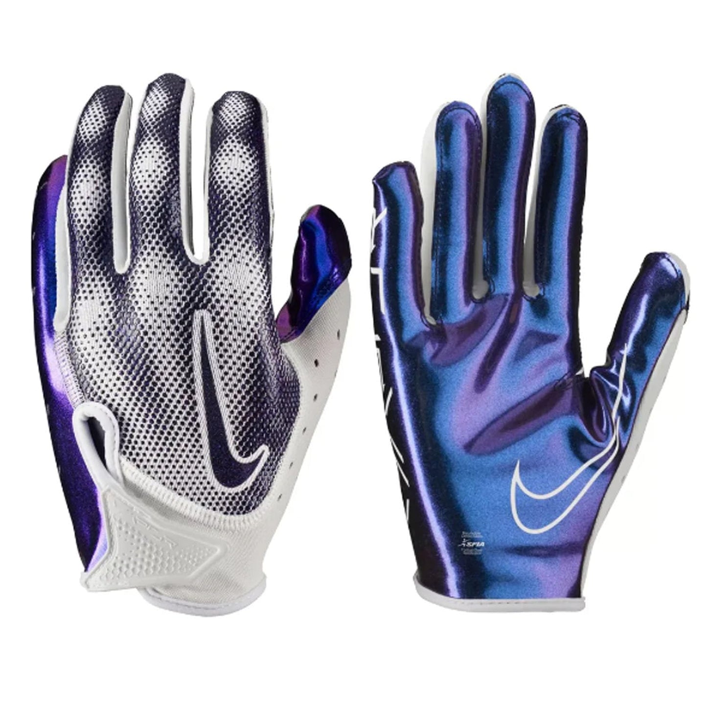 Nike Vapor Jet Magnigrip+ Palm Football Receiver Gloves - White/Iridescent (Mens 1 Pair) (Large) - Renee Lane Company