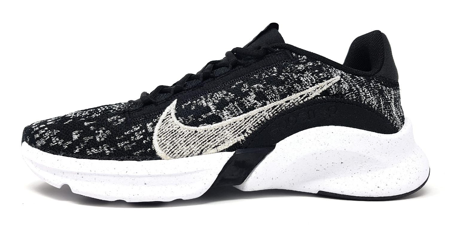 Nike Womens SuperRep Go 3 Next Nature Training Shoes Black Metallic Silver White 8 - Renee Lane Company