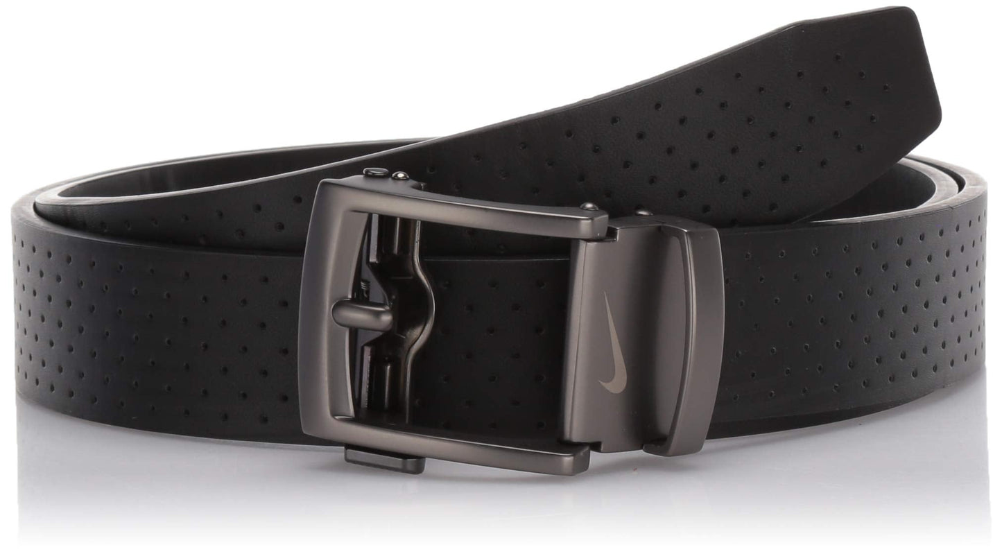 Nike mens Acu Fit Ratchet Belt Black - Perforated One Size US - Renee Lane Company