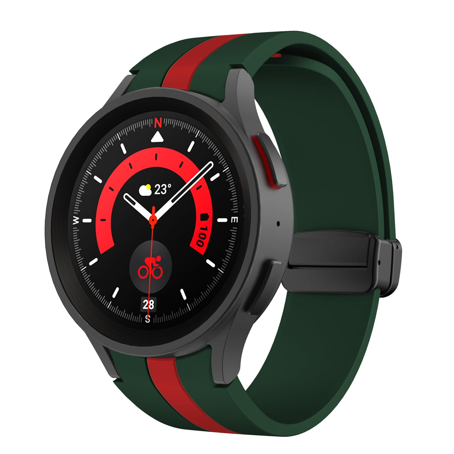 No Gap Silicone Magnetic Watch Band Compatible with Samsung Galaxy Watch 5 Pro 45mm/Galaxy Watch 5 44mm 40mm/Galaxy Watch 4 44mm 40mm Silicone Sport Strap for Samsung Galaxy Watch - Renee Lane Company