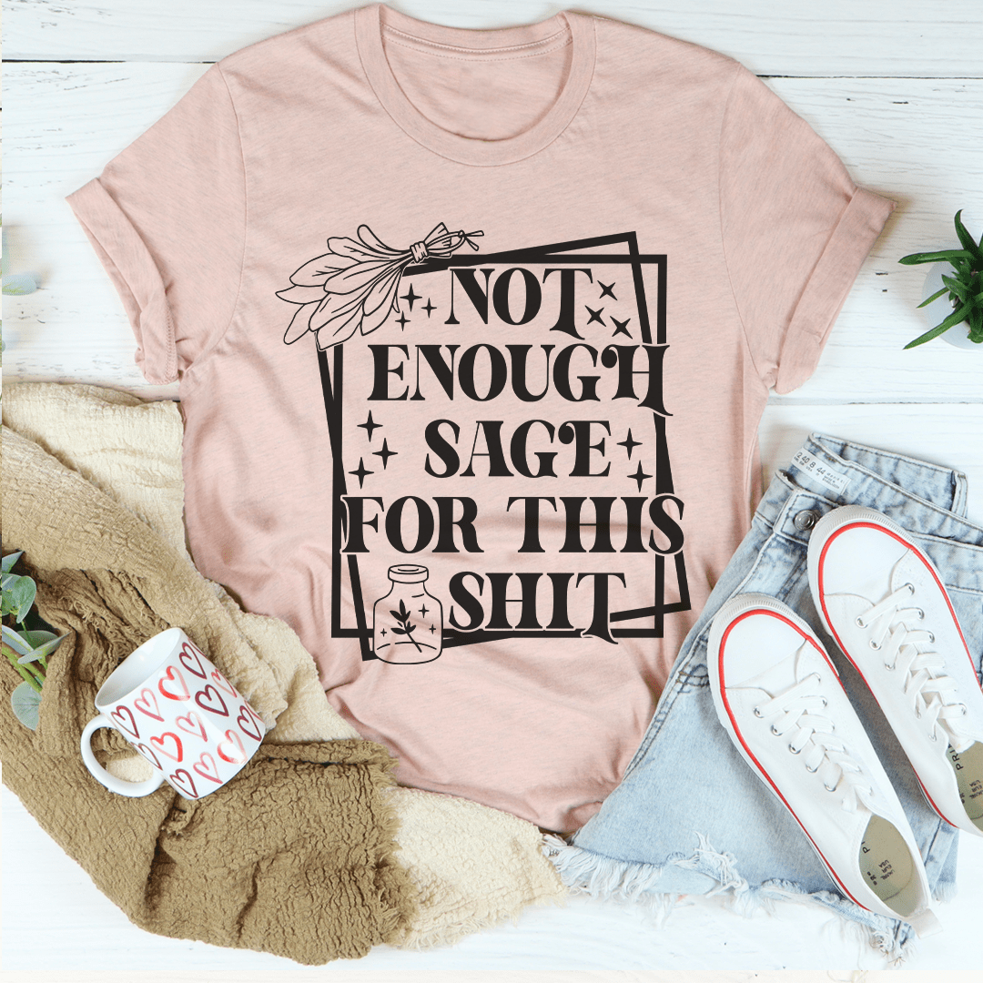 Mauve crewneck T-shirt with black floral framed slogan graphic on front