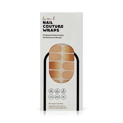 Nude gradient gel nail wraps, package with oval nail design