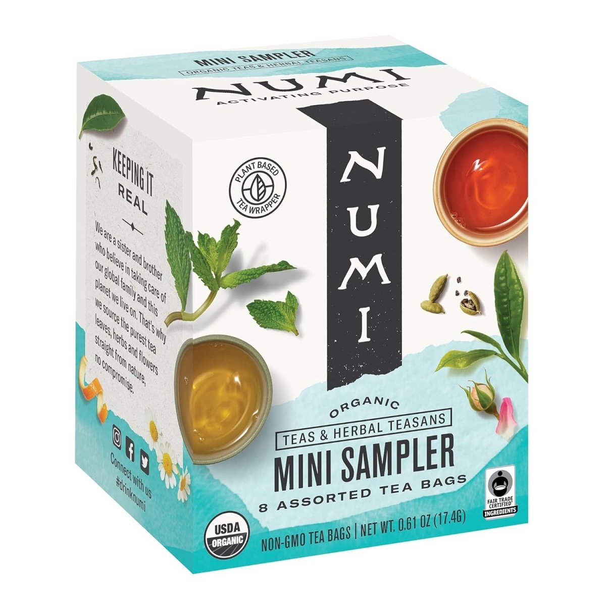 Numi Mini Tea Sampler – Organic Assorted Tea Sachets (8 Count) - Renee Lane Company