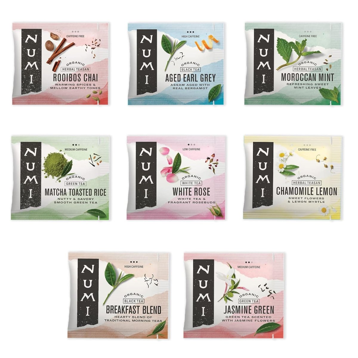 Numi Mini Tea Sampler – Organic Assorted Tea Sachets (8 Count) - Renee Lane Company