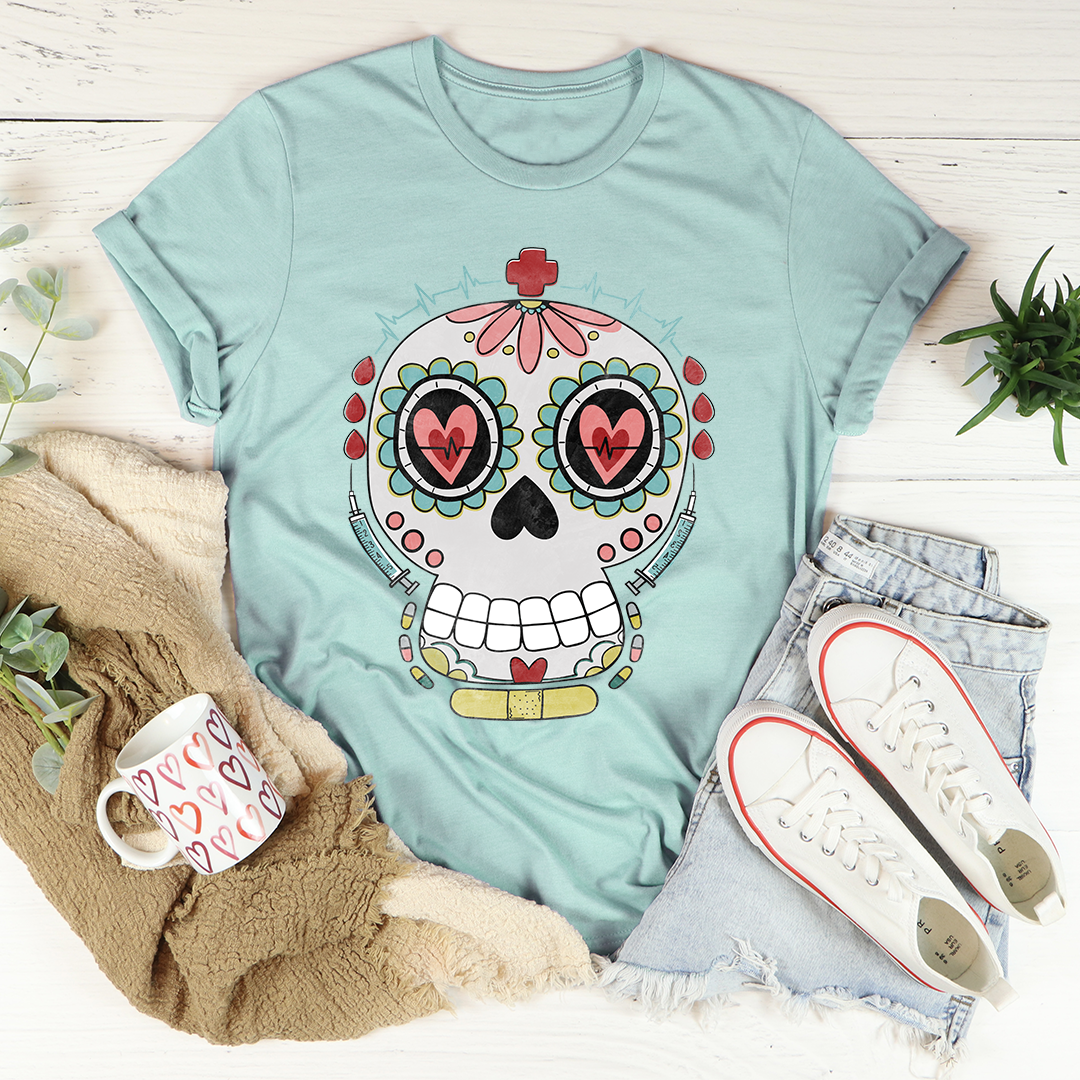 Nurse Sugar Skull T-Shirt - Renee Lane Company