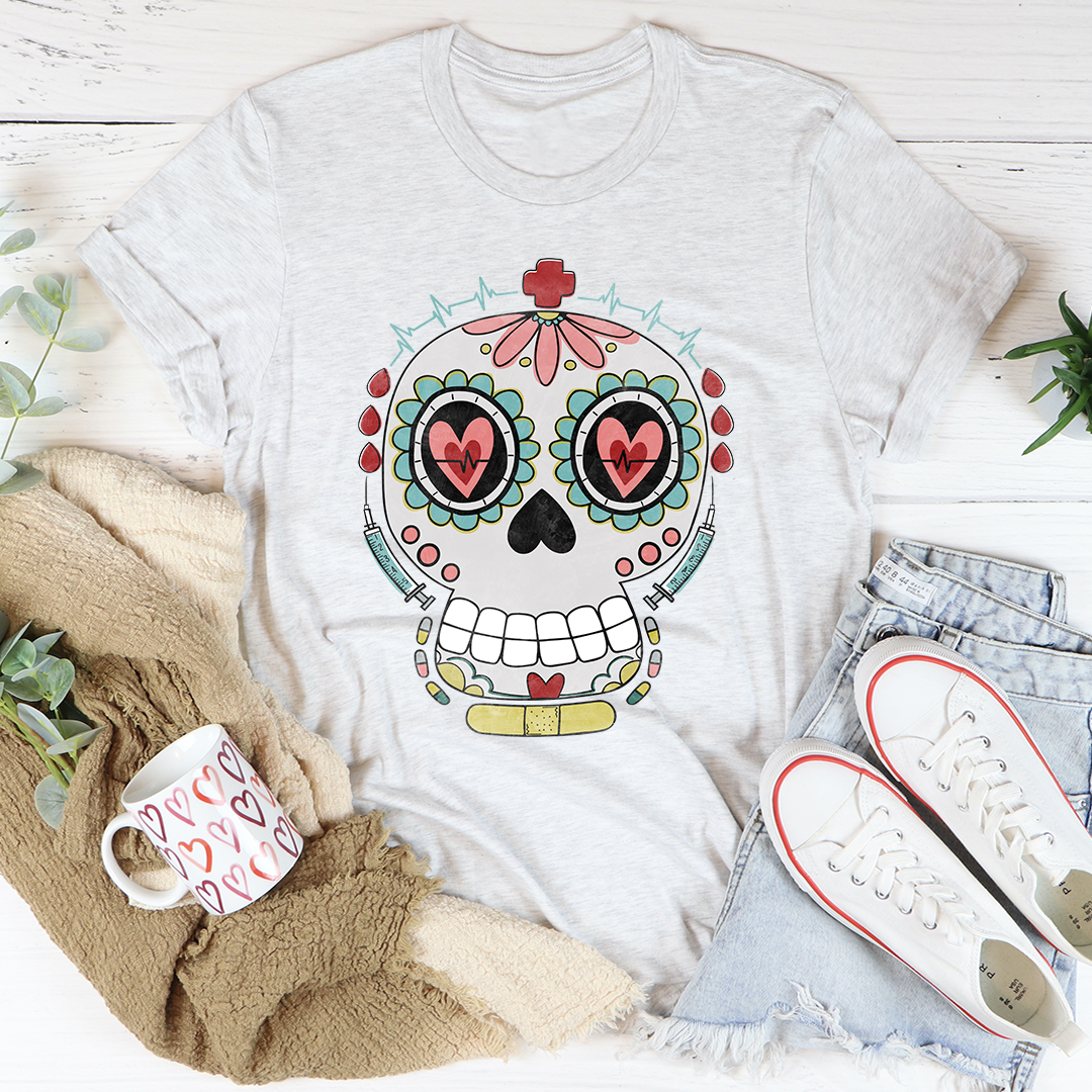 Nurse Sugar Skull T-Shirt - Renee Lane Company