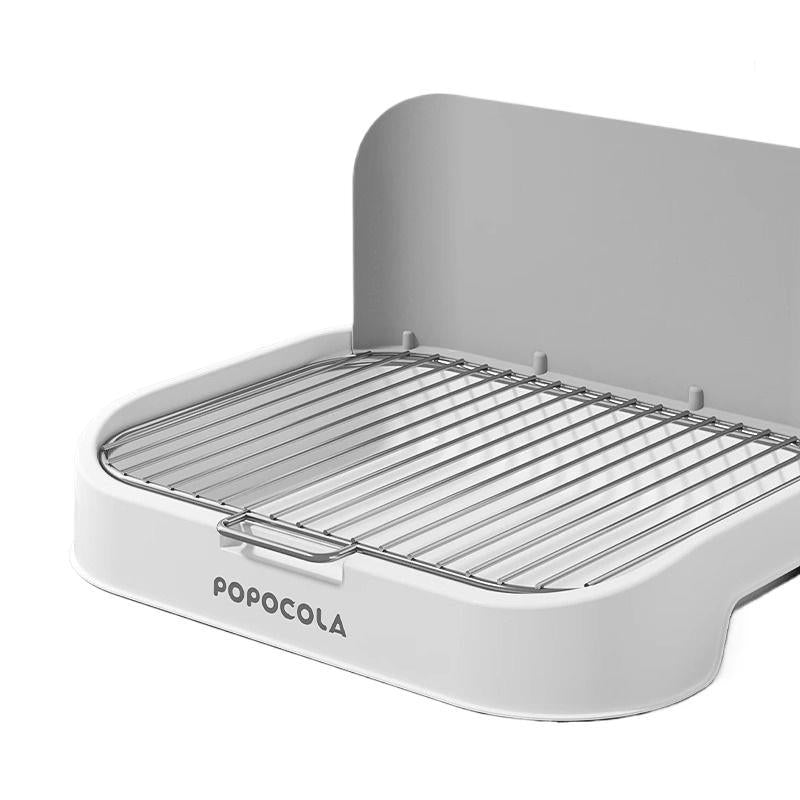 Small dog urinal potty with white tray and stainless wire grid