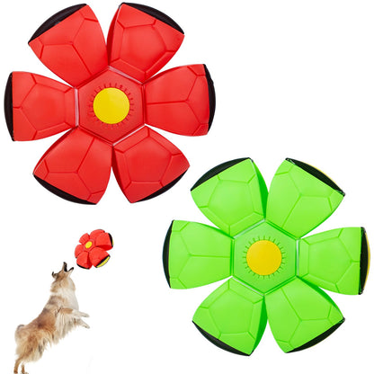 OOXYG Dog Flying Disc 2 Pack Pet Toy Flying Saucer Ball for Dog Interactive Dog Disc Saucer Ball Toys for Medium Large Dogs Doggy Disc Ball 3 Light Teeth Red+Green - Renee Lane Company