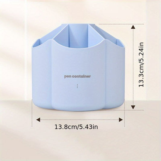 Office Desk 360 ° Rotating Double Layer Pen Holder Stationery Storage Box School Large Capacity Multifunctional Creative Pen Holder - Renee Lane Company