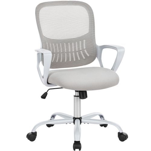 Office Mid Back Ergonomic Mesh Computer Desk Larger Seat Executive Height Adjustable Swivel Task Chair with Lumbar Support - Renee Lane Company