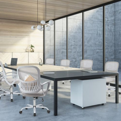Office Mid Back Ergonomic Mesh Computer Desk Larger Seat Executive Height Adjustable Swivel Task Chair with Lumbar Support - Renee Lane Company