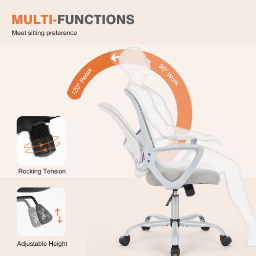 Office Mid Back Ergonomic Mesh Computer Desk Larger Seat Executive Height Adjustable Swivel Task Chair with Lumbar Support - Renee Lane Company